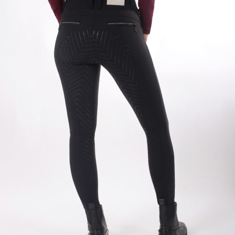 QHP Ninthe ridebukser med full grip - sort