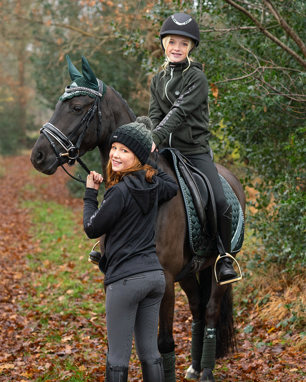 QHP Ninthe junior ridebukser med full grip - grå - Billede 8