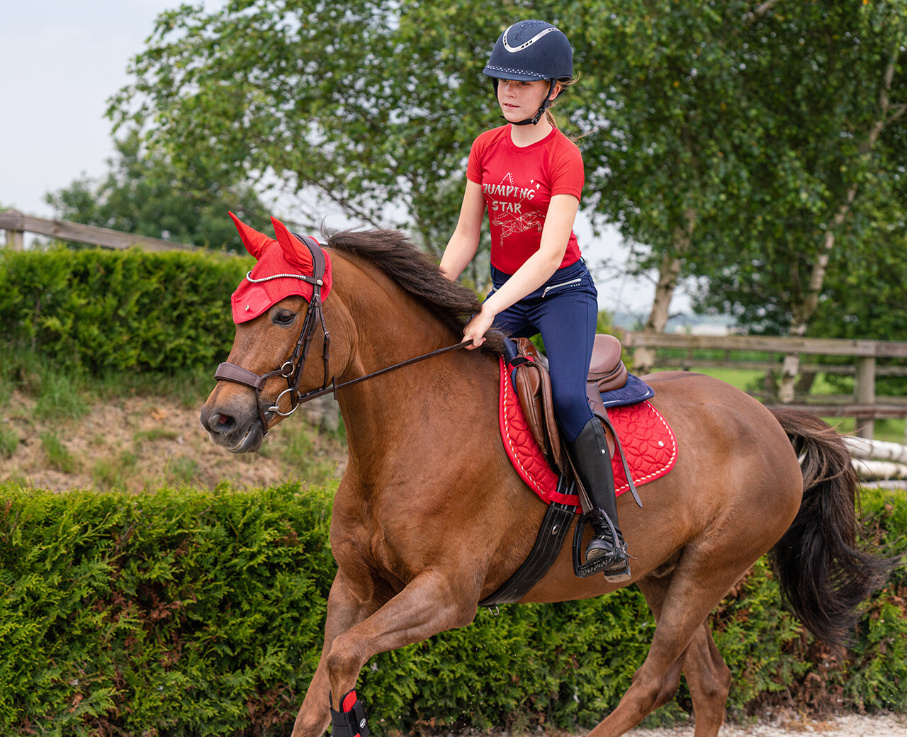 QHP Zora T-shirt - rød - Billede 4