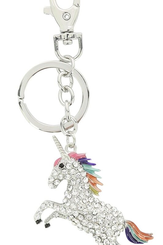 Nøglering - enhjørning med sten